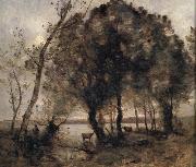 Jean Baptiste Camille  Corot The lake Spain oil painting artist